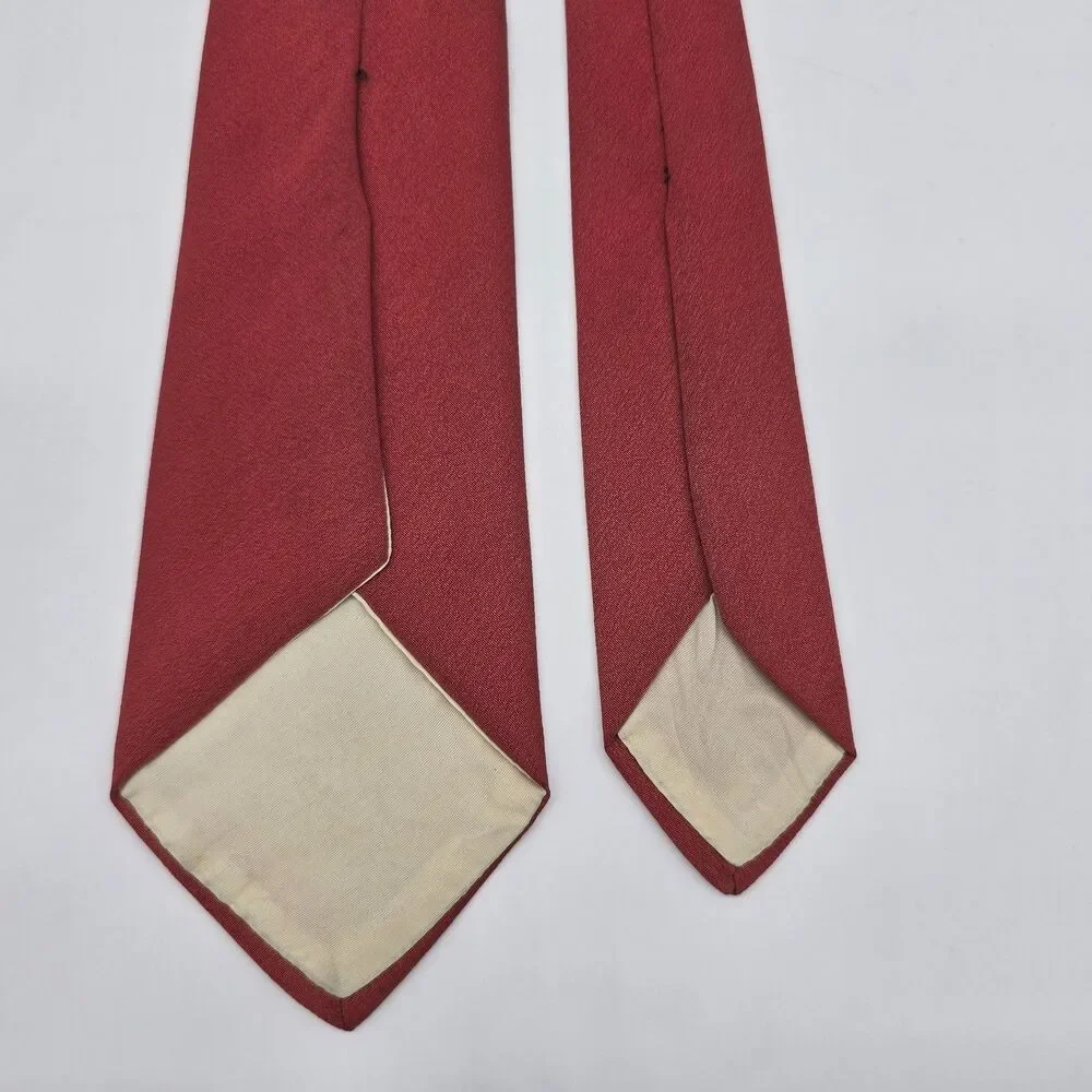 Vintage Stylized Handpainted Floral Necktie Red Orange Rockabilly